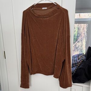 LESET Brown Corduroy Top